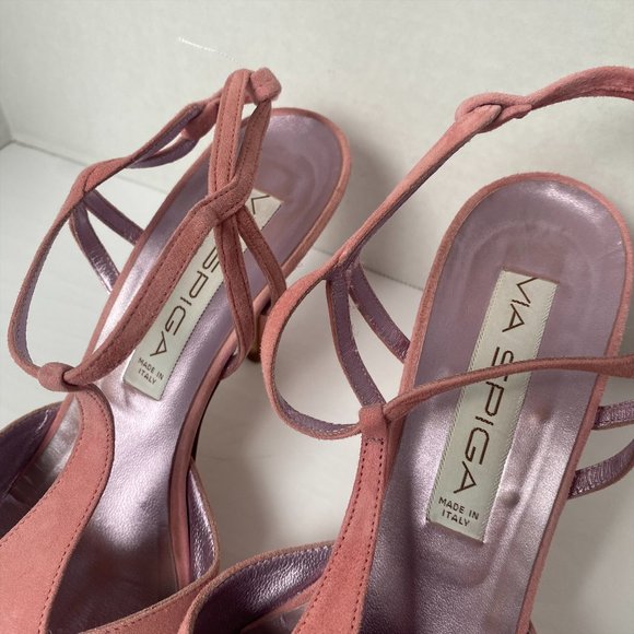 Ma Spiga Pink Suede Pointed Heels in Size 8.5B - Picture 4 of 5
